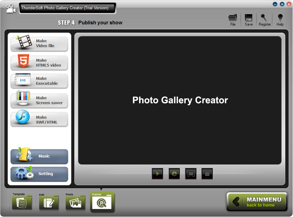 ThunderSoft Flash Gallery Creator - click for full size