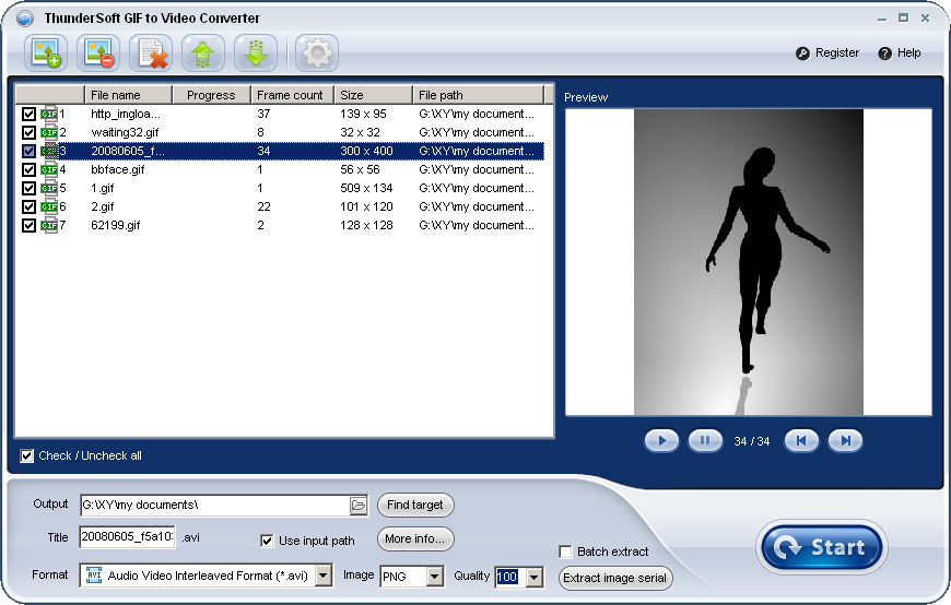 Windows 7 ThunderSoft GIF to Video Converter 5.4.0 full