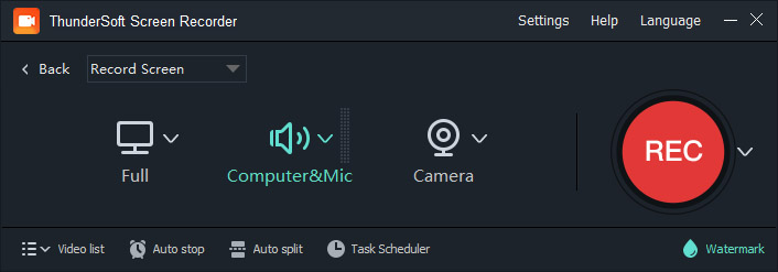 ThunderSoft Screen Recorder for Mac Screenshot