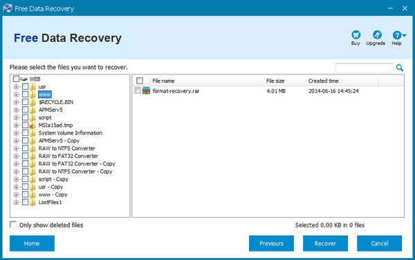 recover lost files