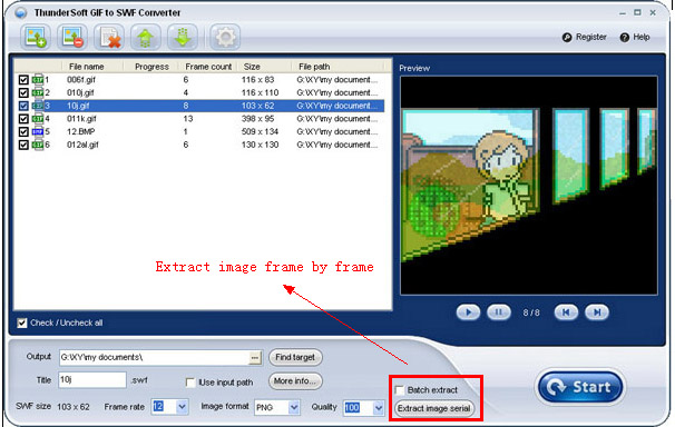 Extract image serial